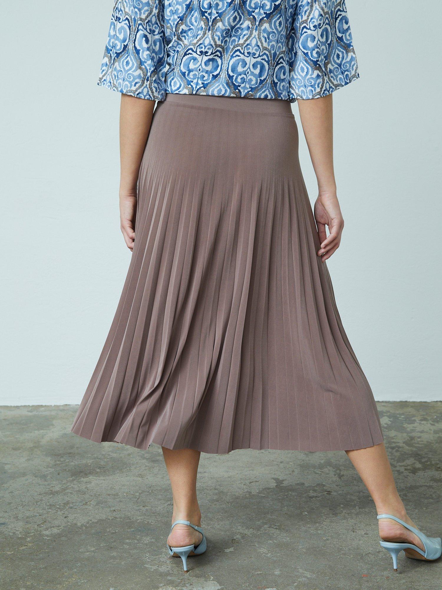 Product image 2 of 5, which shows Sisters Point Malou Pleated Midi Skirt, Cappuccino, XS