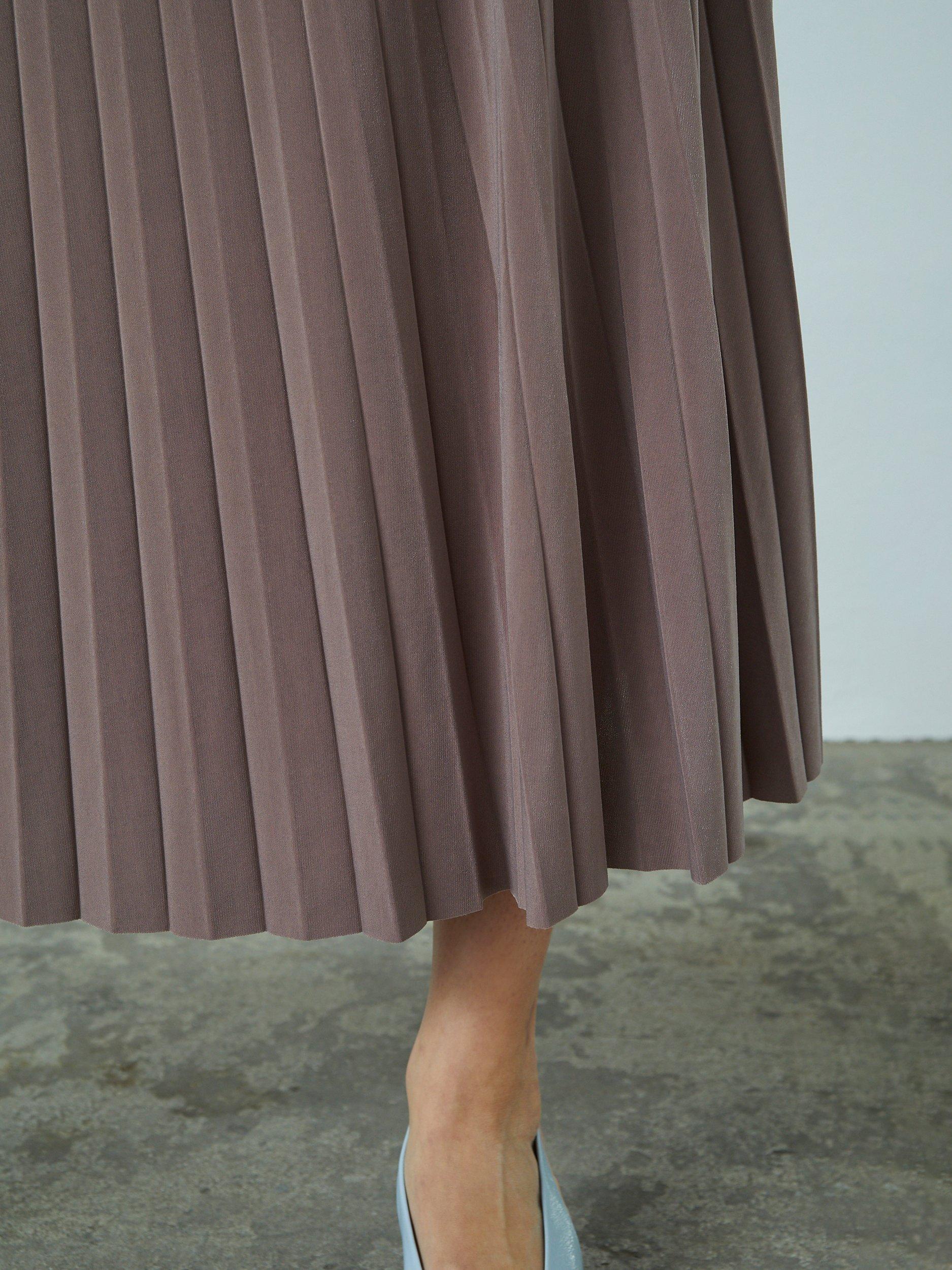 Product image 3 of 5, which shows Sisters Point Malou Pleated Midi Skirt, Cappuccino, XS