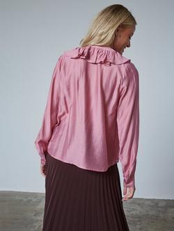 Sisters Point Velisa Ruffle Neck Shirt, Dusty Blush - view 2, Dusty Blush