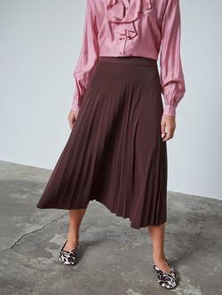 Sisters Point Malou Pleated Midi Skirt, Chocolate