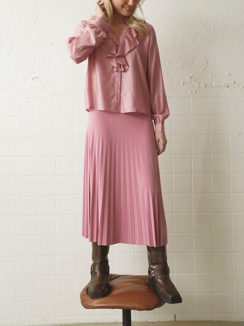 Product image 5 of 5, which shows Sisters Point Malou Pleated Midi Skirt, Dusty Blush, XS