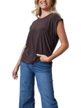 Sisters Point Low Cap Sleeve T-Shirt, Chocolate