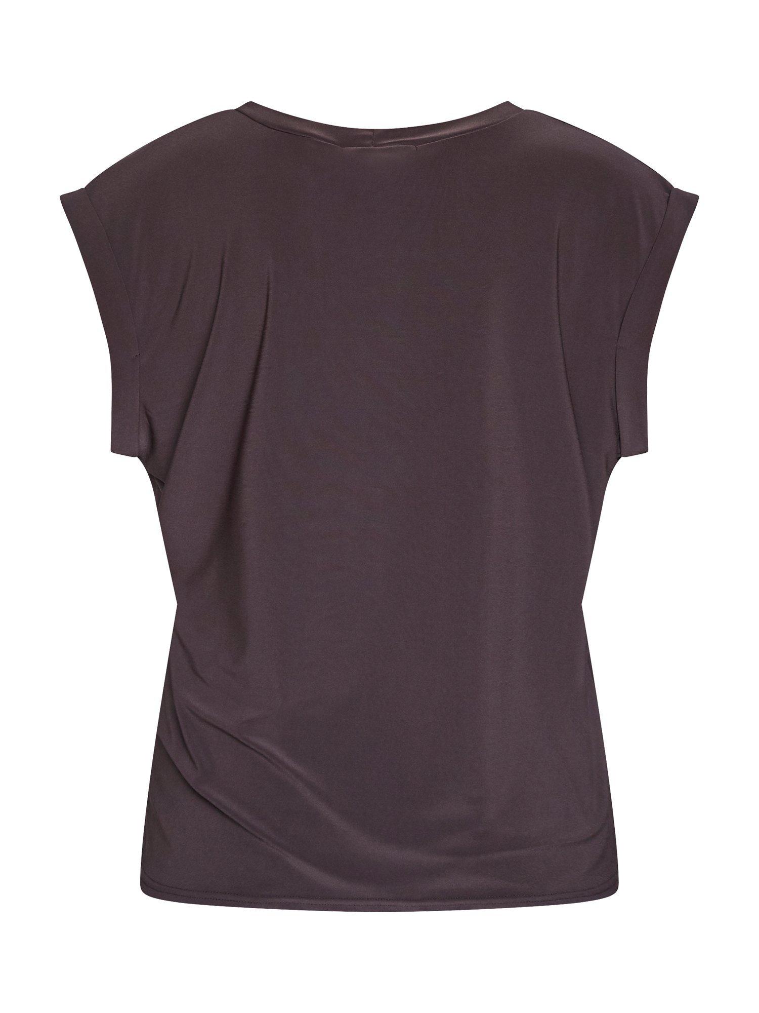 Product image 4 of 5, which shows Sisters Point Low Cap Sleeve T-Shirt, Chocolate, XS