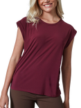 Sisters Point Low Cap Sleeve T-Shirt, Deep Bordeaux