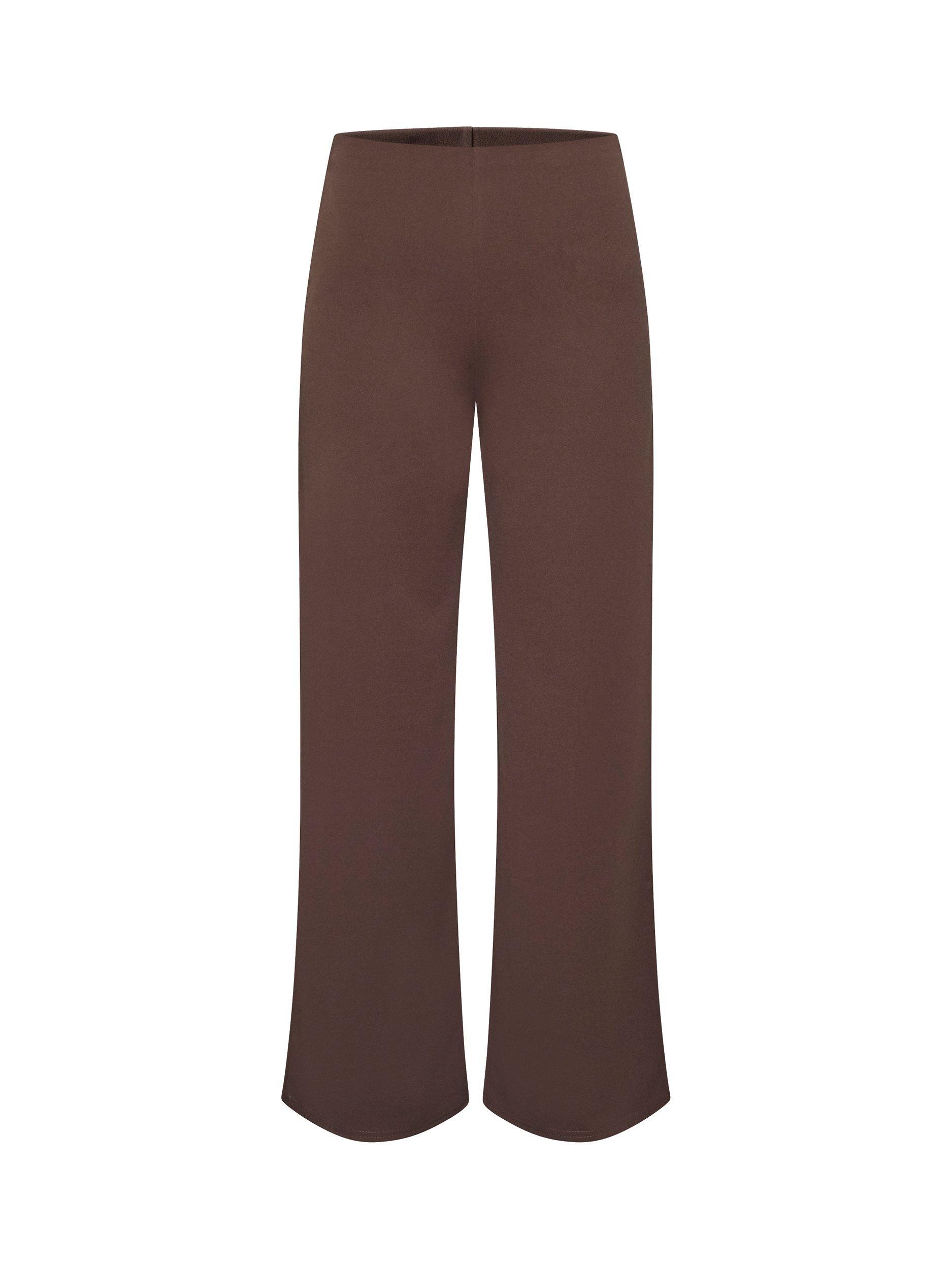 Product image 4 of 5, which shows Sisters Point Glut Stretch Wide Leg Trousers, Dark Chocolate, M
