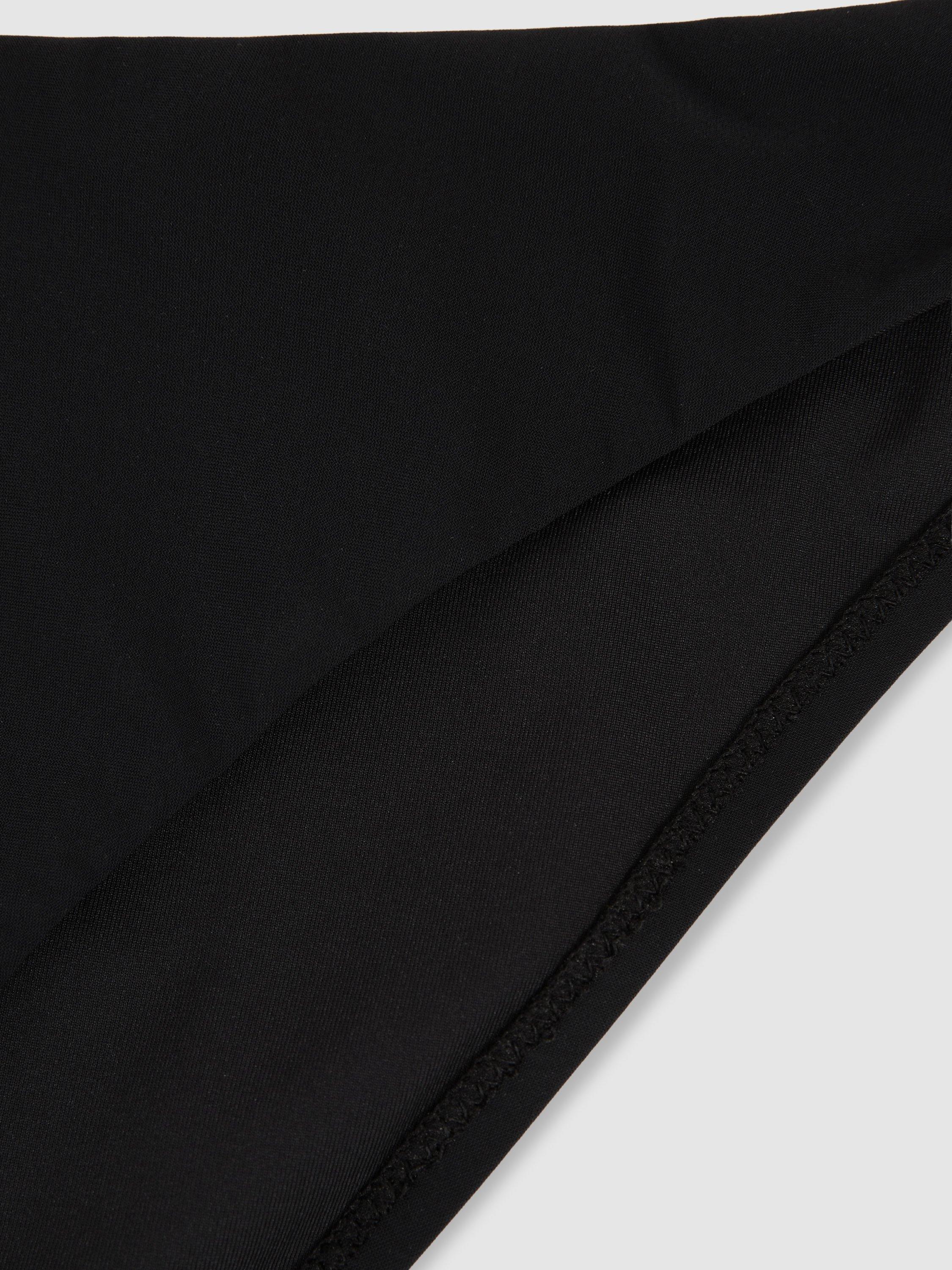 Product image 2 of 5, which shows Reiss Carina High Cut Bikini Bottoms, Black, 6