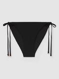 Reiss Riah Tie Side Bikini Bottoms, Black