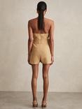 Reiss Pia Halterneck Skort Playsuit, Camel