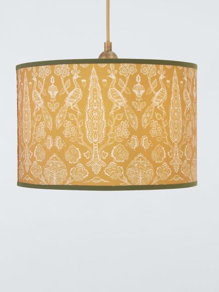 John Lewis x Sanderson Tamizart Drum Lampshade - view 2, Ochre