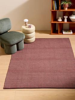 MADE Atwell Stripe Wool Rich Rug, Rust - view 2, Rust