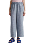 Benetton Wide Leg Mid Cropped Linen Blend Trousers