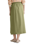 Benetton Drawstring Waist Side Slit Midi Skirt