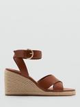 Mango Pati Open Toe Cross Over Wedge Sandals, Medium Brown