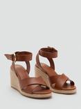 Mango Pati Open Toe Cross Over Wedge Sandals, Medium Brown