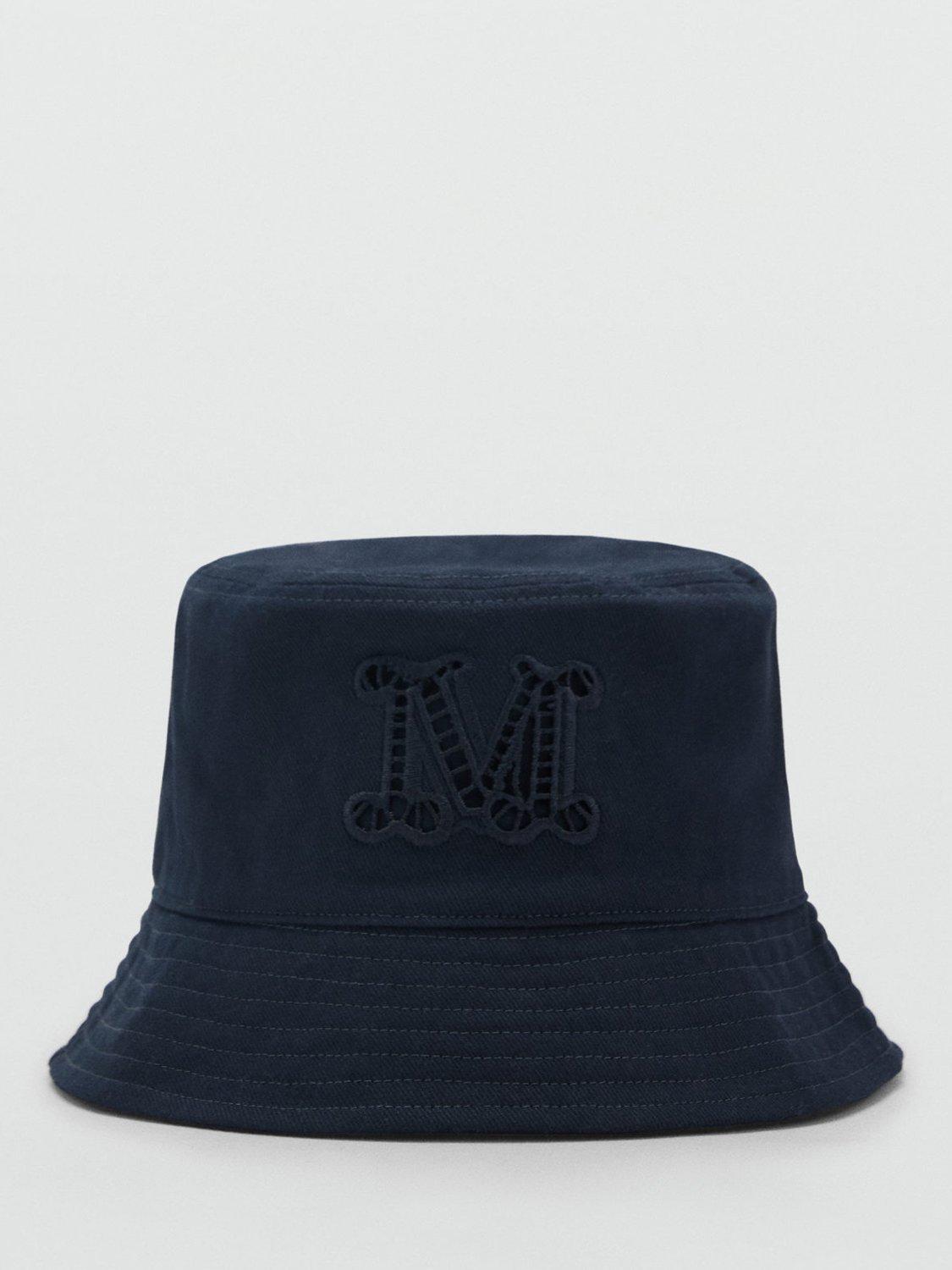 Mango Bordy Embroidered Lettering Cotton Bucket Hat