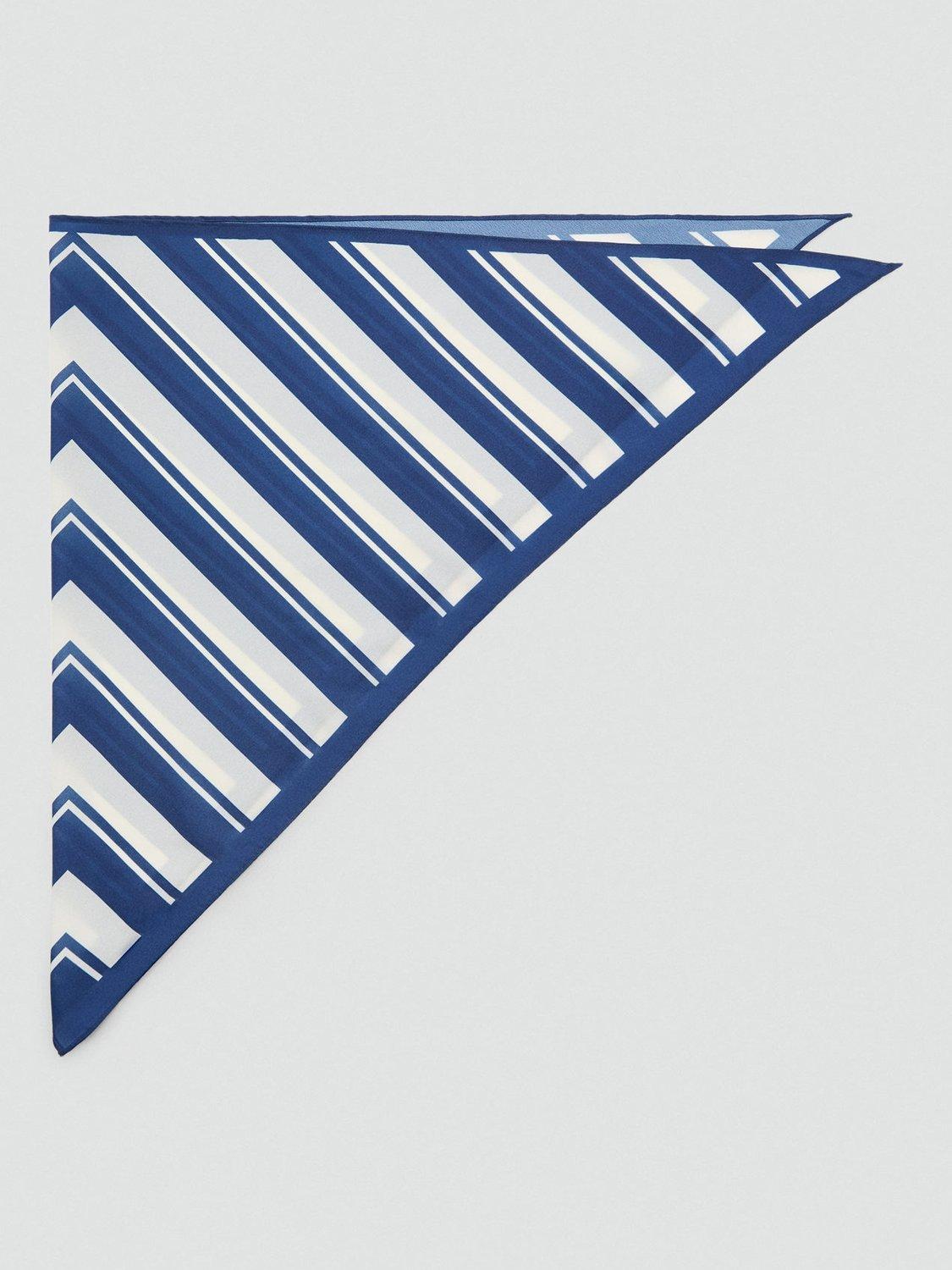 Mango Bari Stripe Scarf, Navy/White