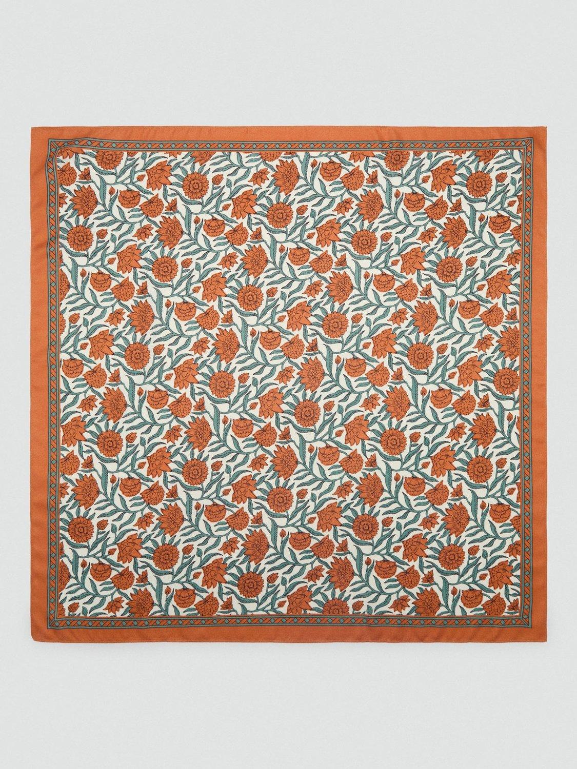 Mango Esmirna Floral Print Square Scarf