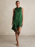 Reiss Eloise Drape Neck Mini Dress, Green