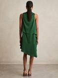 Reiss Eloise Drape Neck Mini Dress, Green