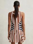 Reiss Esme Stripe V Neck Sleeveless Mini Dress