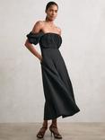 Reiss Frankie Bardot Neck Open Back Midi Dress