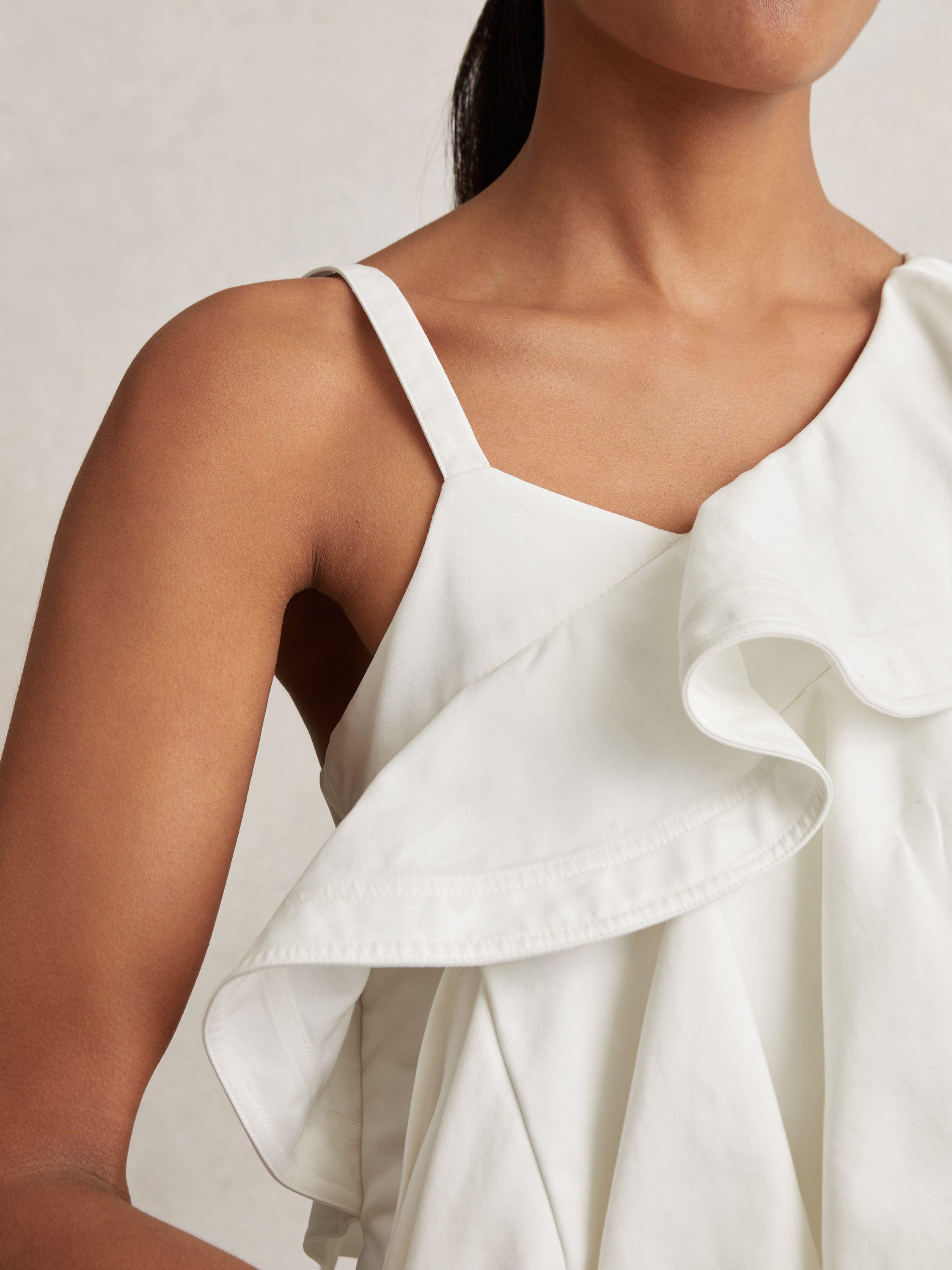 【海外限定】REISSワンピース☆Hera Cotton Tiered Ruffle Mini Reiss Hera Cotton Tiered Ruffle Mini Dress, Ivory