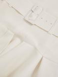 Reiss Kimberly Ruffle Hem Belted Mini Dress, Ivory