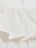 Reiss Lucia Ruffle Mini Dress, Ivory Cream