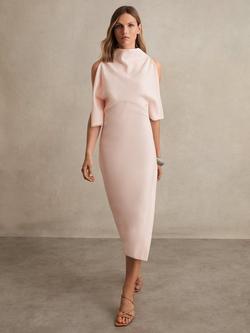 Reiss Petra Midi Dress, Pale Pink, Pale Pink