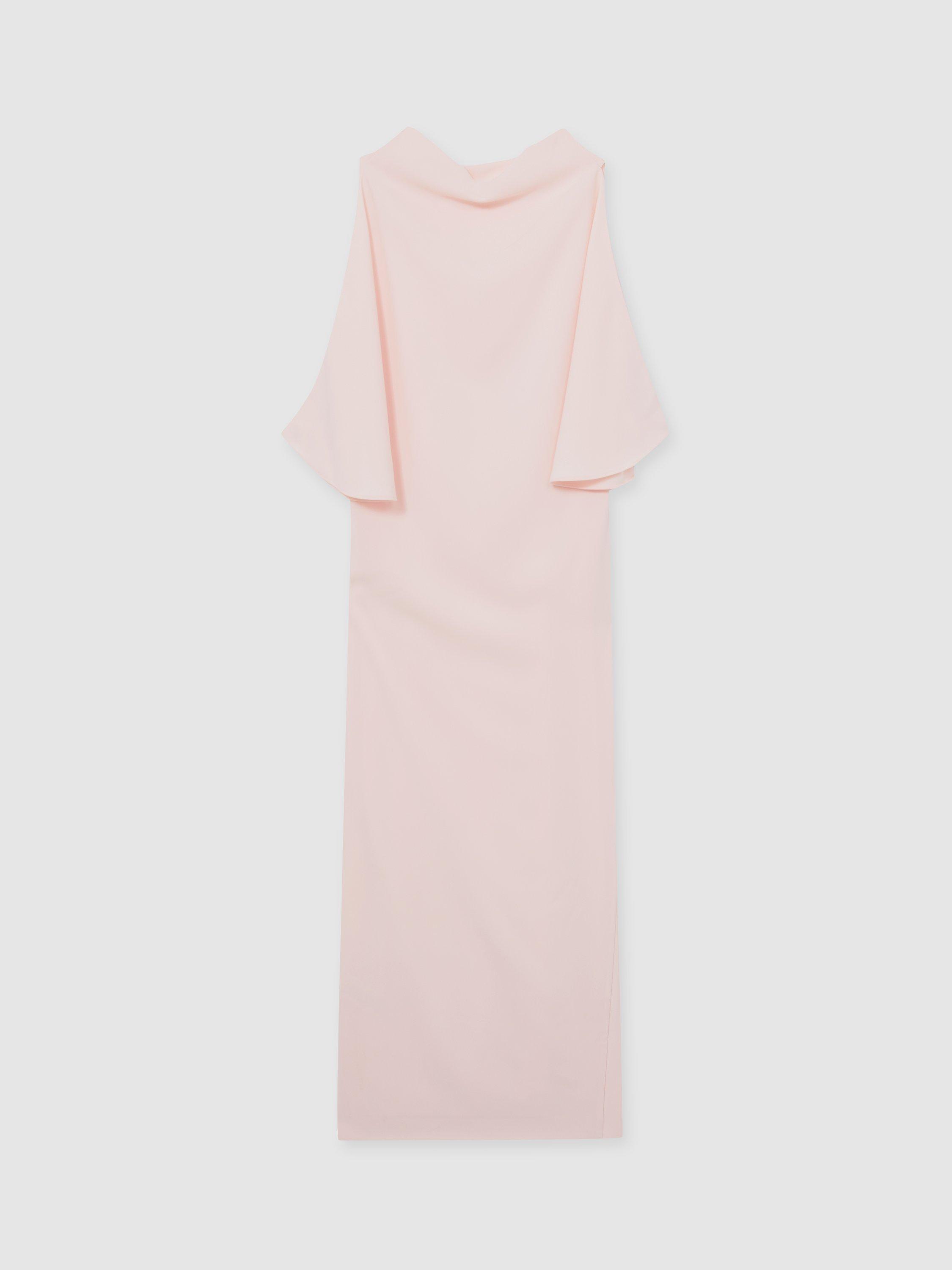 Product image 3 of 5, which shows Reiss Petra Midi Dress, Pale Pink, 6