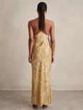 Reiss Rochelle Floral Slip Dress, Gold