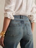 Reiss Molly Barrel Leg Jeans, Mid Blue