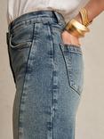 Reiss Petite Molly Barrel Leg Jeans, Mid Blue