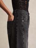 Reiss Molly Barrel-Leg Seam Jeans, Washed Grey