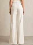 Reiss Sakura Patch-Pocket Flared Jeans, Ecru