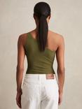 Reiss Lace Knit Detail One Shoulder Bodysuit, Green