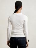 Reiss Tessa Ribbed Long Sleeve Top, White