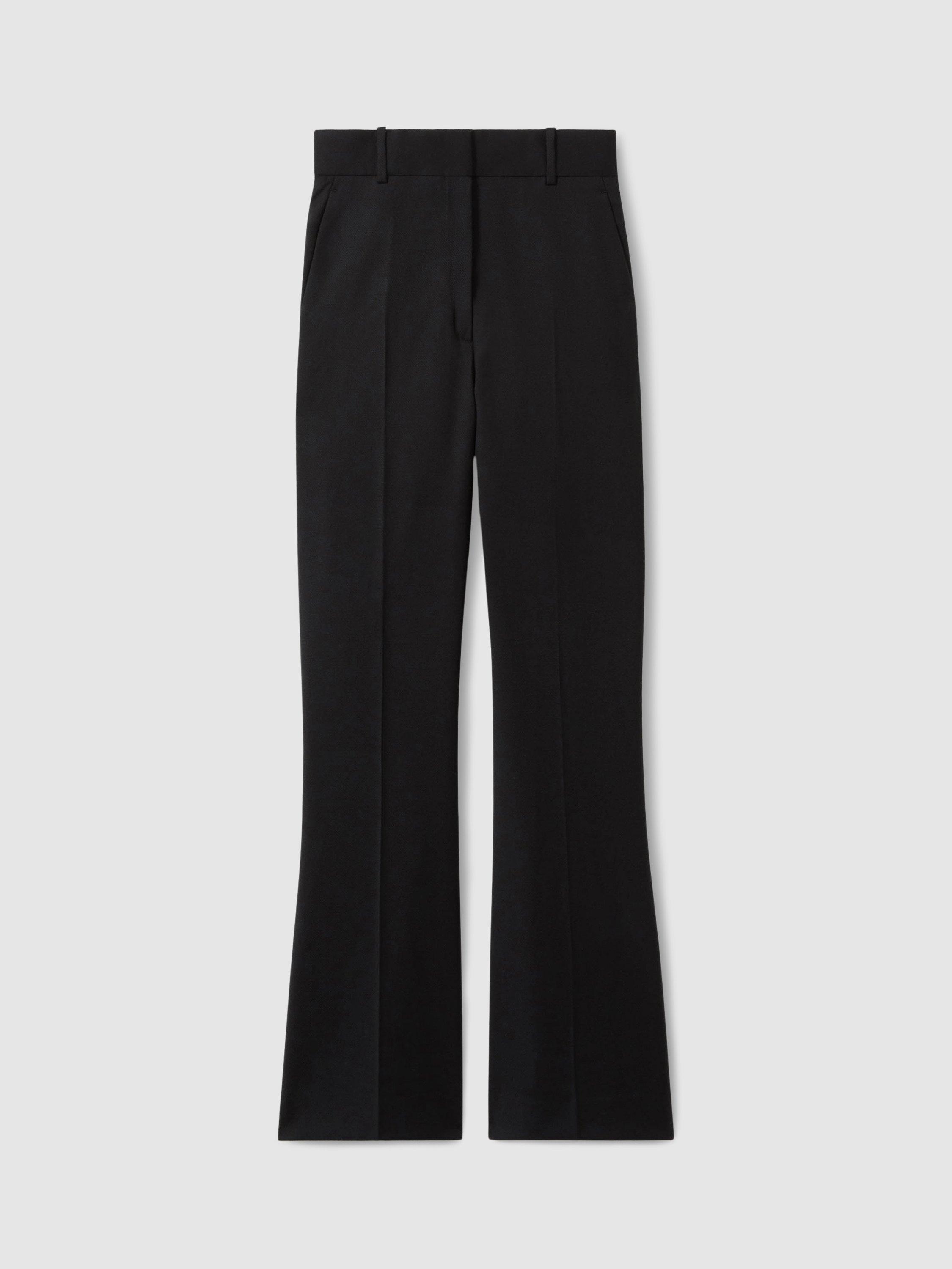 Product image 3 of 5, which shows Reiss Petite Haisley Wool-Blend Tailored Flared Suit Trousers, Black, 6Pt