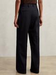 Reiss Petite Haisley Wool-Blend Tailored Flared Suit Trousers, Navy