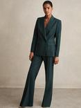 Reiss Petite Jade Wool-Blend Wide-Leg Suit Trousers, Green