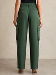 Reiss Orla Wide Leg Cargo Trousers, Green
