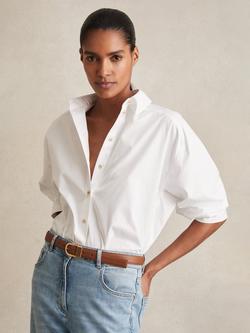 Reiss Hazel Buckle Leather Belt, Tan - view 2, Tan