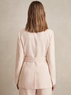 Reiss Darcie Single-Breasted Belted Suit Jacket, Pink - view 2, Pink
