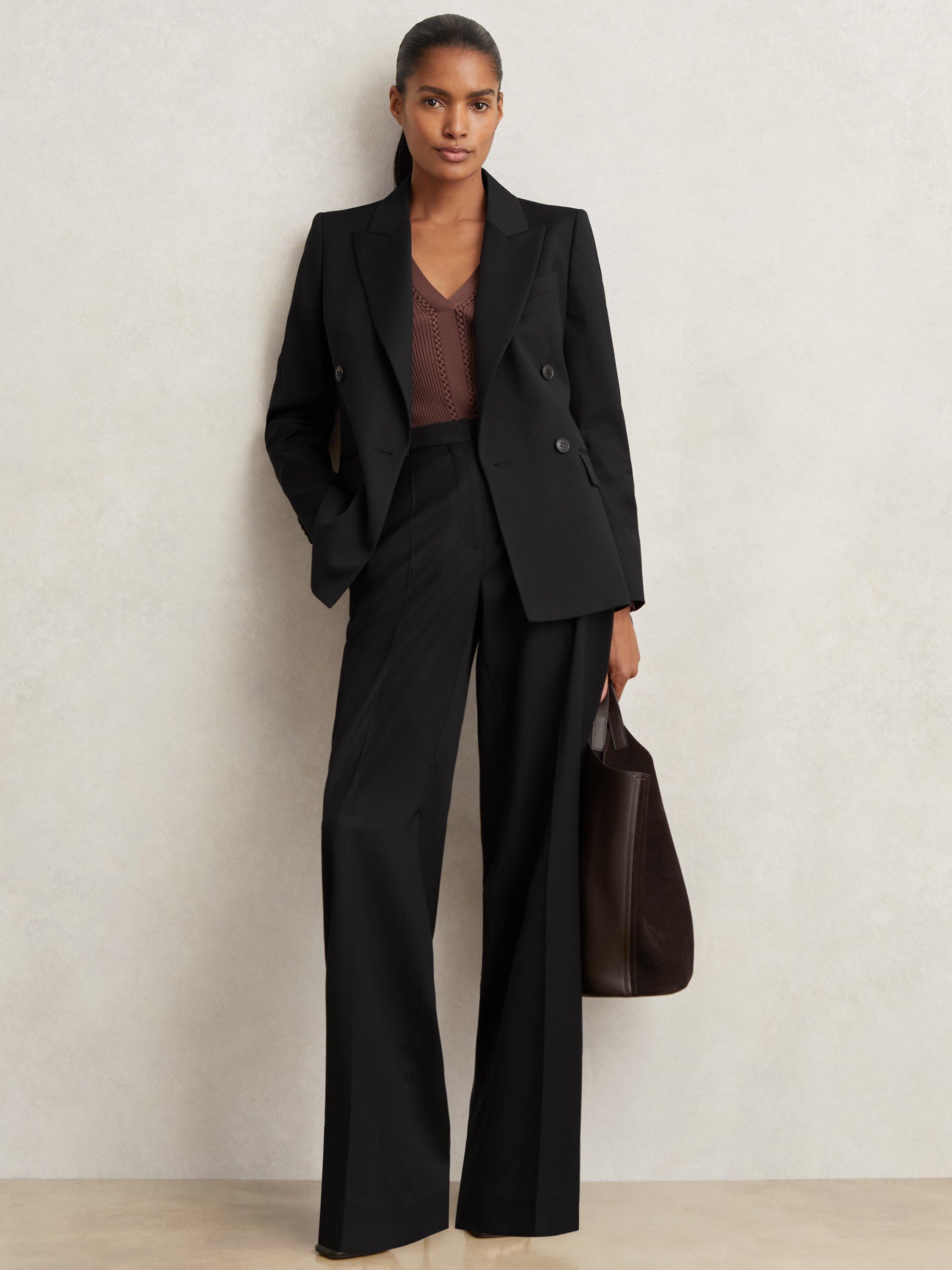 Product image 1 of 5, which shows Reiss Petite Haisley Single Breasted Suit Blazer, Black, 6Pt