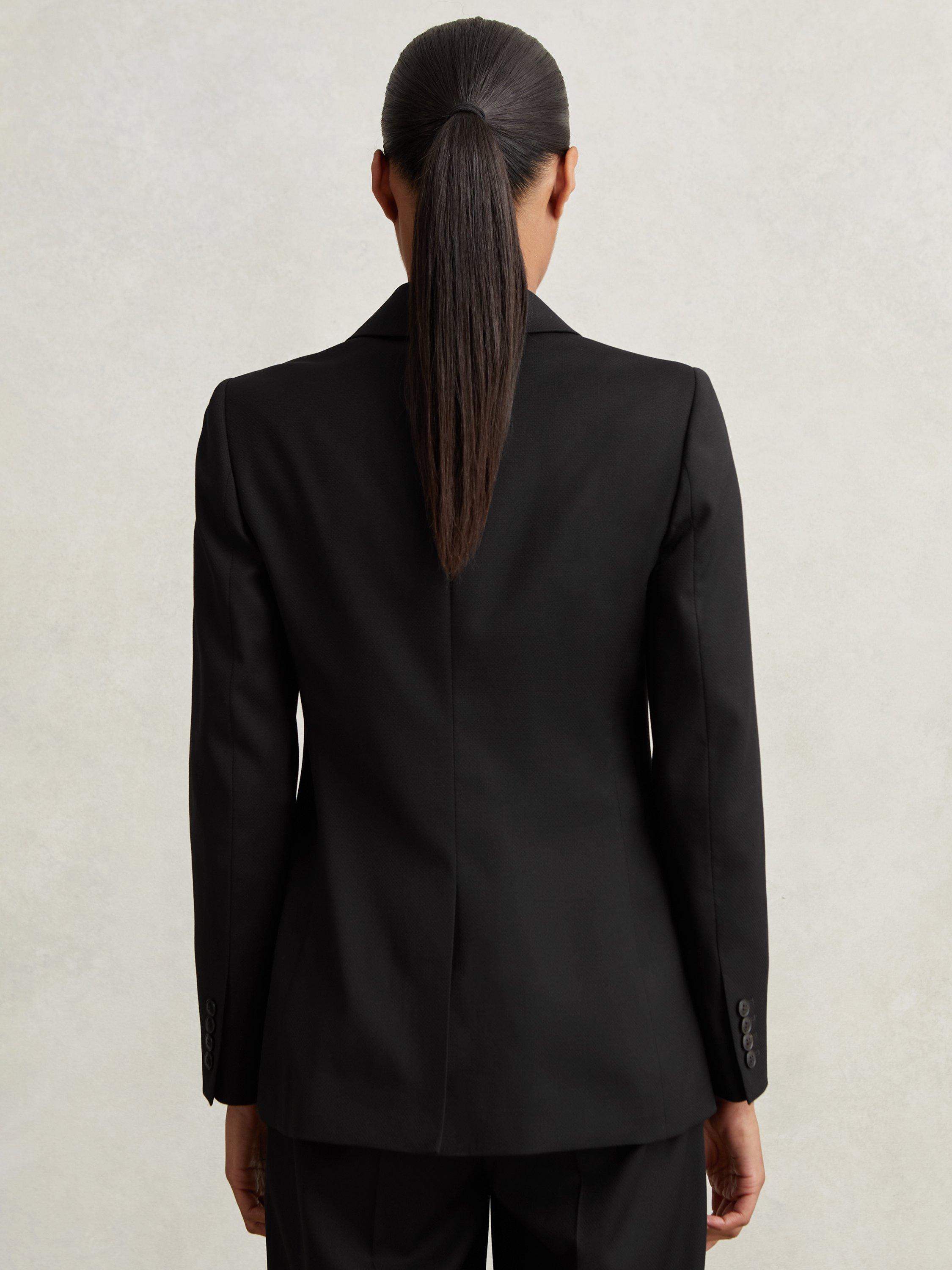Product image 2 of 5, which shows Reiss Petite Haisley Single Breasted Suit Blazer, Black, 6Pt