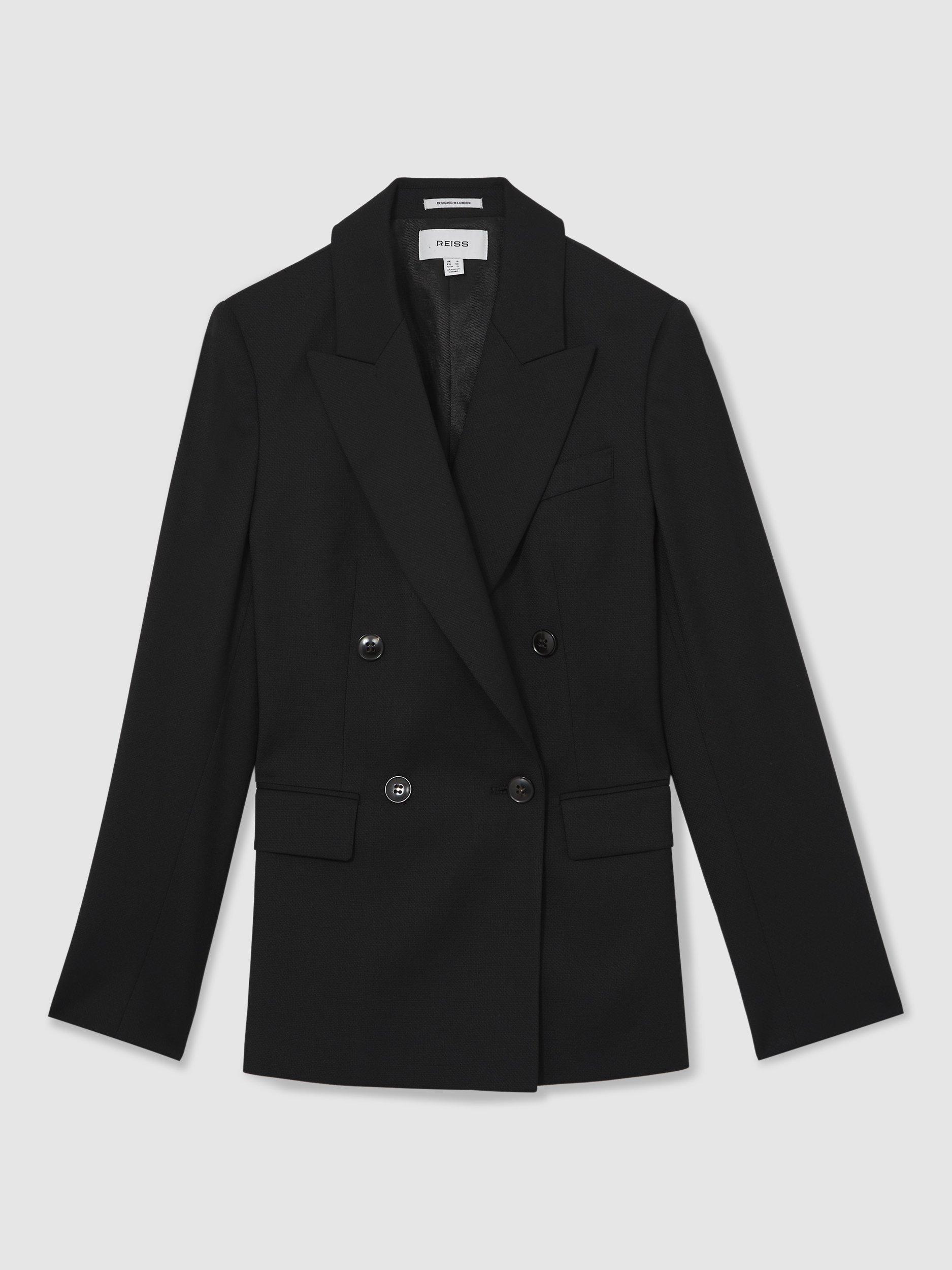 Product image 3 of 5, which shows Reiss Petite Haisley Single Breasted Suit Blazer, Black, 6Pt