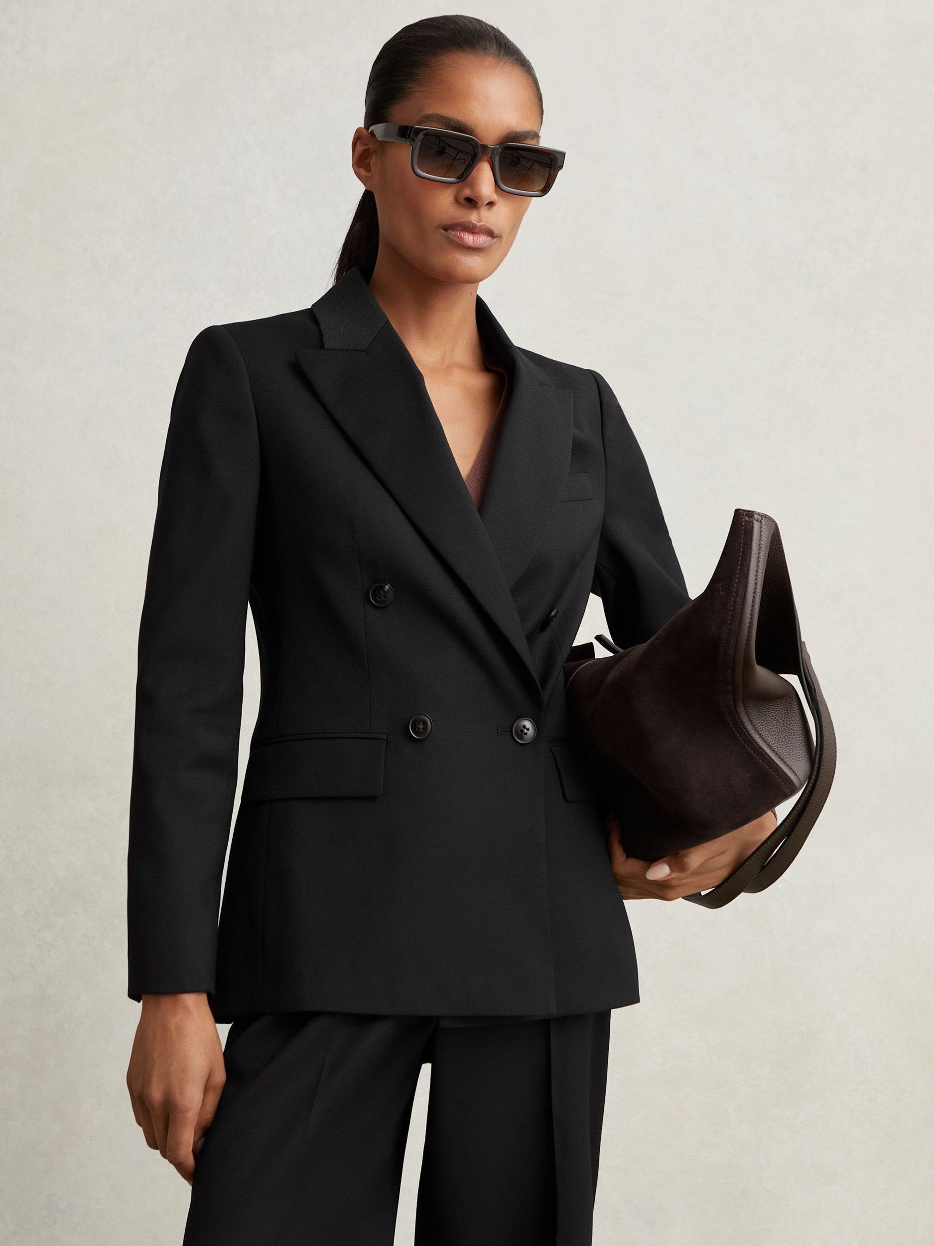 Product image 4 of 5, which shows Reiss Petite Haisley Single Breasted Suit Blazer, Black, 6Pt