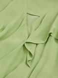 Reiss Alba Asymmetric Ruffle Midi Dress, Green