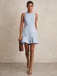 Reiss Ashley Ruffle Hem Mini Dress, Blue