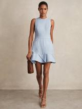 Reiss Belinda Shirred Mini Dress, Navy